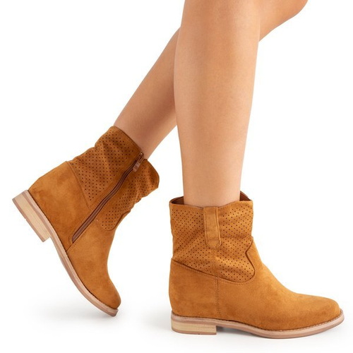 Коричневі жіночі черевики на прихованій танкетці Taize