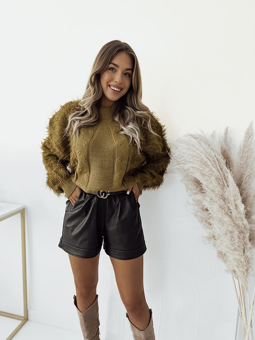 Жіночий пухнастий светр Royalfashion Mustard