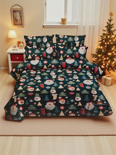 Royalfashion Vánoční ložní prádlo 160x200 sada 3-DÍLNÁ