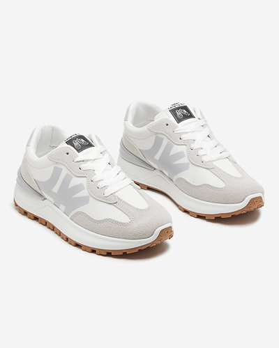 Dámské bílé tenisky s šedými vsadkami Narisa - Obuv