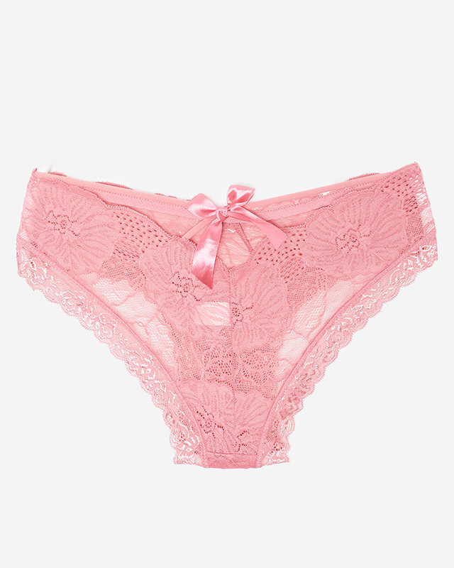 Dámské růžové krajkové kalhotky - Spodní prádlo