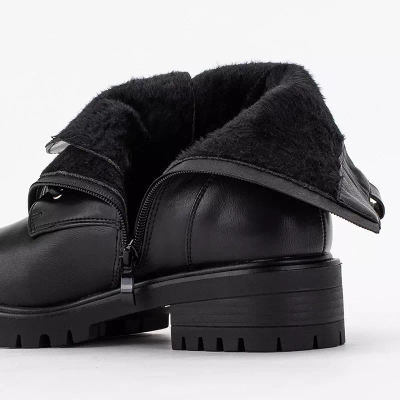 OUTLET Černé kozačky s Mais perlami - Obuv