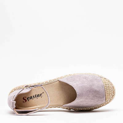 Světle šedé dámské espadrily na platformě Maritel - Obuv