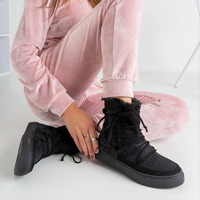 Dámské černé sněhové boty s kožešinou Nosesi - obuv