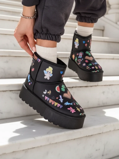 Royalfashion Krátké sněhové boty ve stylu ženských bot s nálepkami Hanaga