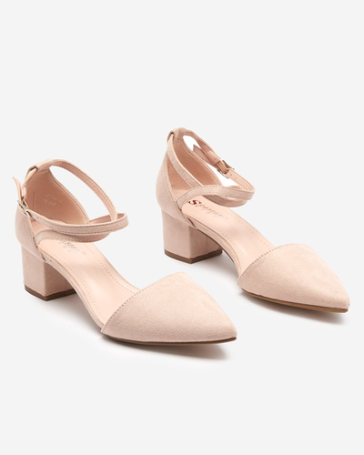 Dámské béžové sandály na sloupku Crisco - Obuv