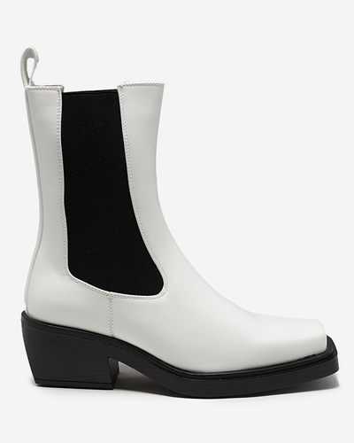 Bílé dámské vysoké slip on boty Darran - Obuv