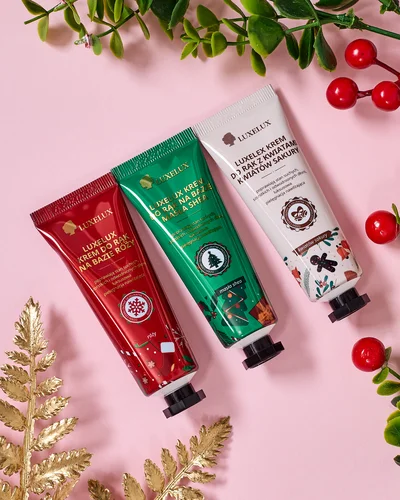 Vánoční set ručních krémů Luxelux ze série botanické esence 25g