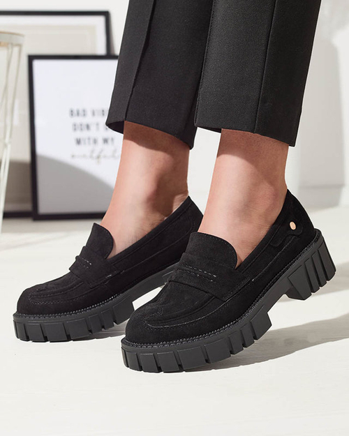 Чорні мокасини з екозамші Siherta- Footwear