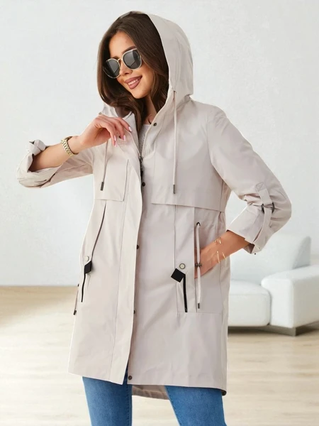 Royalfashion Dámský dlouhý větrový kabát