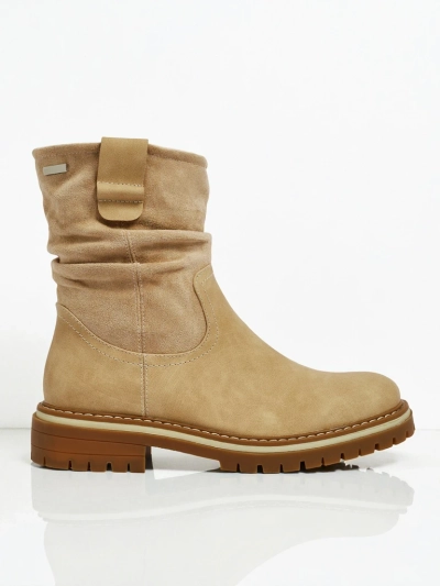 Vyšší dámské eko semišové kotníkové boty Liora