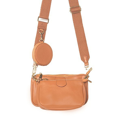 Жіноча сумочка з трьох частин коричневого кольору - Сумочки