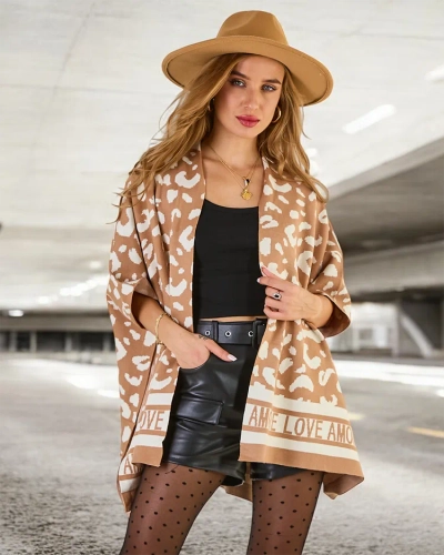 Royalfashion Dámské pončo s potiskem