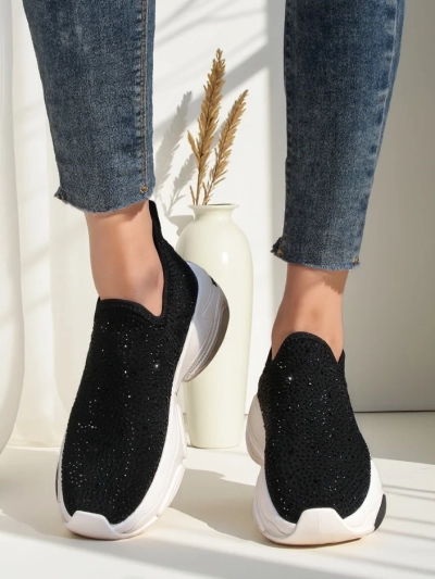 Royalfashion Dámské slip-on tenisky s kamínky Elavises
