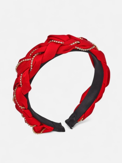 Royalfashion Čelenka do vlasů s pletením v copu zdobená zirkony