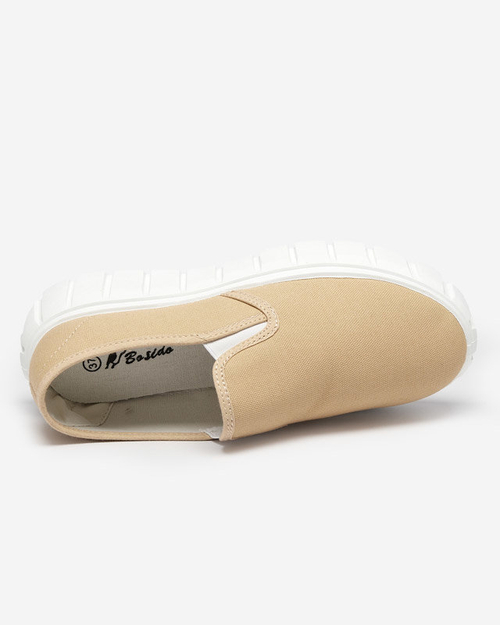 Бежеві жіночі сліпони на масивній підошві Tenri