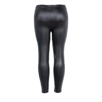 Czarne tregginsy z koronkową wstawką - Spodnie