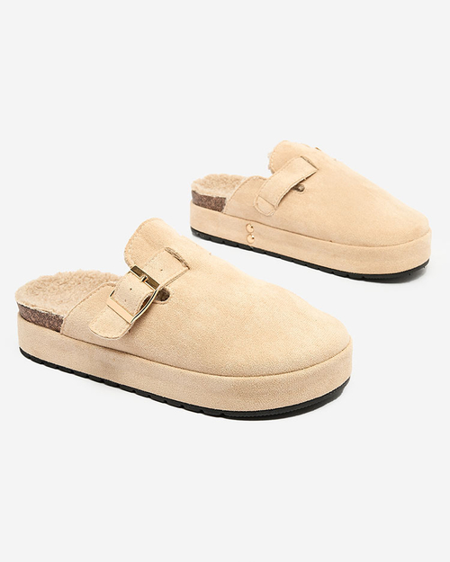 Royalfashion Жіночі капці з овчиною та пряжкою Kajis
