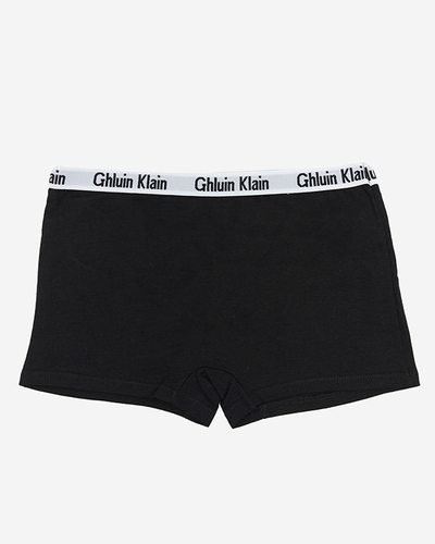 Dámské černé uniformní boxerky s potiskem- Spodní prádlo