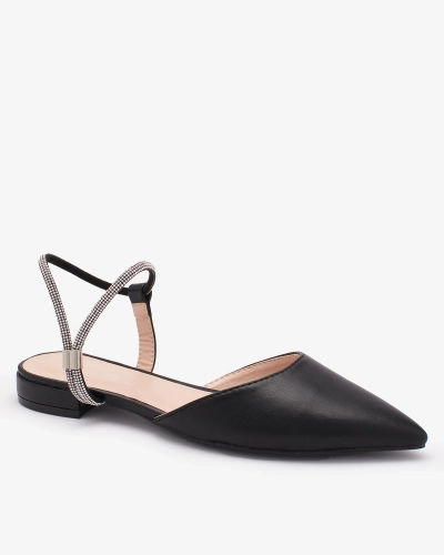 Royalfashion Black Dámské sandály na plochém podpatku s ozdobnou třpytivou podrážkou