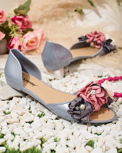 Royalfashion Gumové baleríny s květinou Koddies