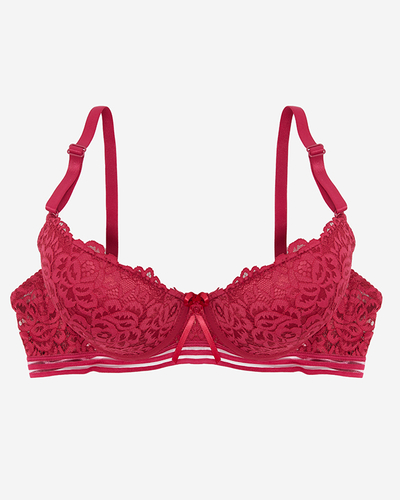 Бордовий мереживний бюстгальтер для жінок - Нижня білизна