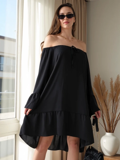 Royalfashion Dámské šaty bez ramínek s volány oversized