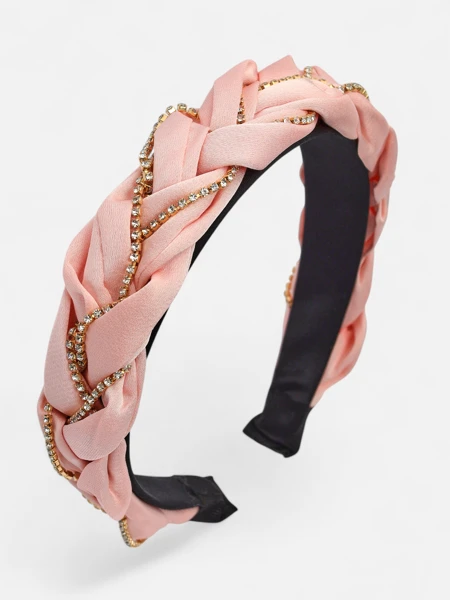 Royalfashion Čelenka do vlasů s pletením v copu zdobená zirkony