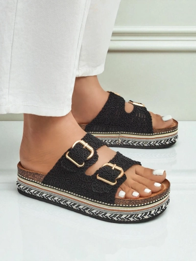 Royalfashion Жіночі босоніжки на платформі з пряжками CorkStyle