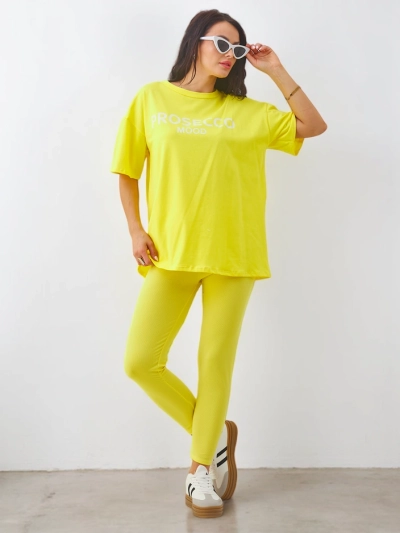 Royalfashion Котонова жіноча комплектація з короткими рукавами та легінсами