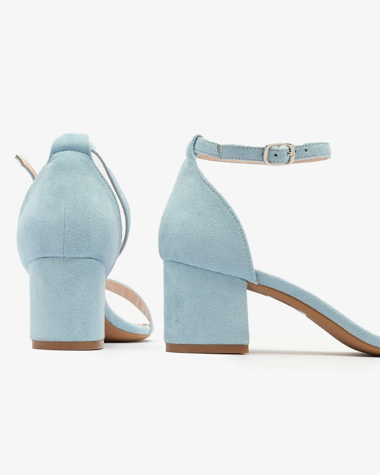 Royalfashion Modré dámské sandály na podpatku Xeteri