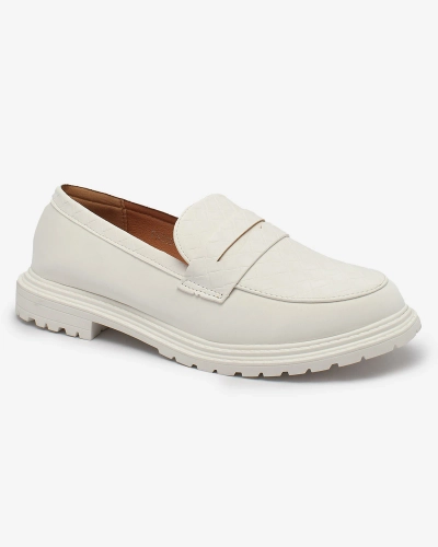 OUTLET OUTLET Royalfashion Білі жіночі мокасини з тисненням Tewneris