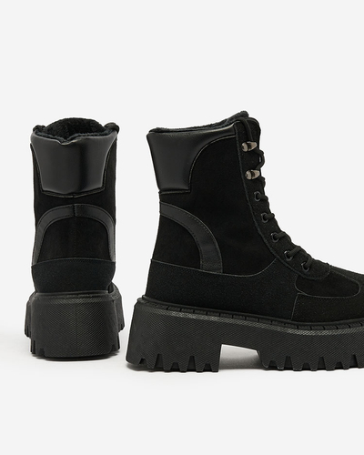 Royalfashion Чорні жіночі черевики Macnev на шнурівці