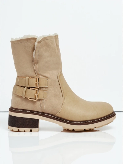 Dámské kotníkové boty z eko kůže s kožíškem Kavira