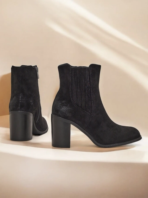 Royalfashion Еко-замшеві жіночі черевики на блоці-каблуці Cesios