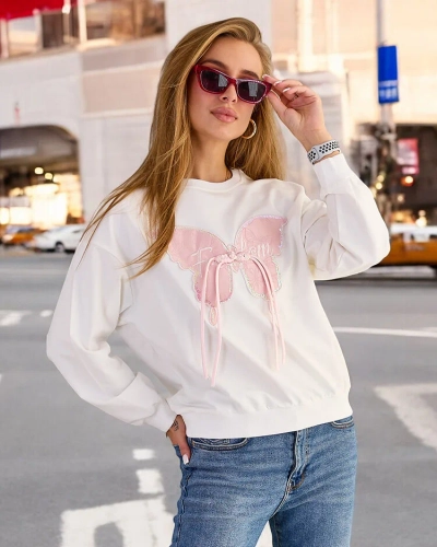 Жіночий бавовняний світшот з тонким принтом Royalfashion
