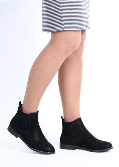 Czarne botki Audria- Obuwie