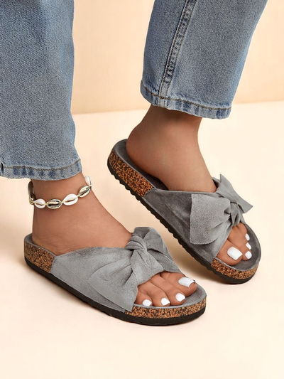 Royalfashion Dámské pantofle s mašlí Bubble Sun