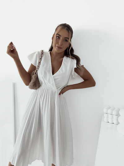 Royalfashion Dámské plisované midi šaty