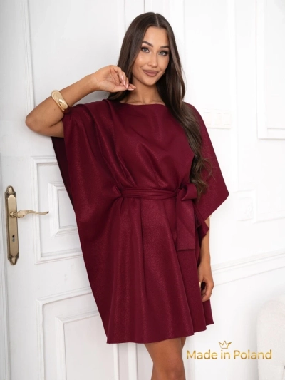 Aurelia Bordó Šaty Elegante