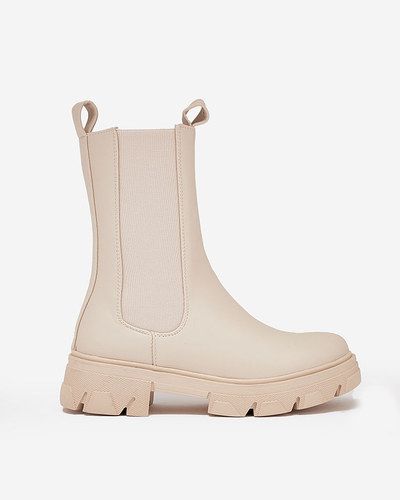 Royalfashion Dámské boty na vysokém podpatku v barvě ecru Vedita