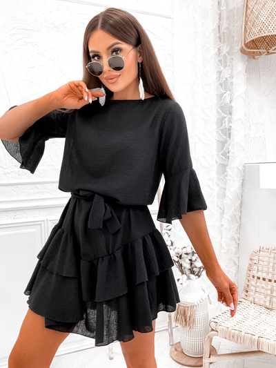 Лляна жіноча міні-сукня Royalfashion