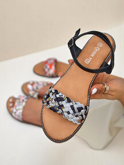 Royalfashion Dámské sandály na ploché podrážce ColorStrap