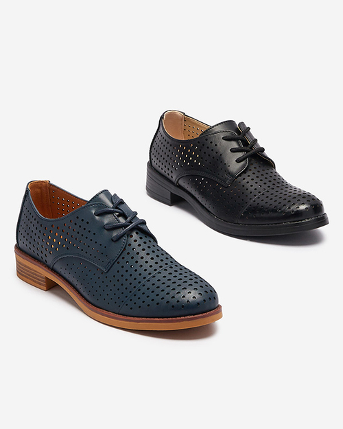 Ажурні чорні жіночі напівчеревики з екошкіри Azedvo- Footwear