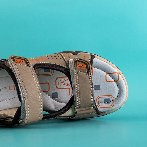 Бежеві дитячі сандалі на липучках Mediu