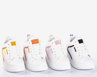 Білі та жовті жіночі кросівки на внутрішньому танкетці Marcja - Взуття