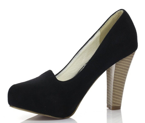 Czarne czółenka na platformie - Obuwie