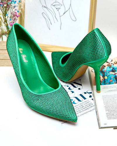 Royalfashion Жіночі туфлі-човники Ferconie на шпильці з цирконами