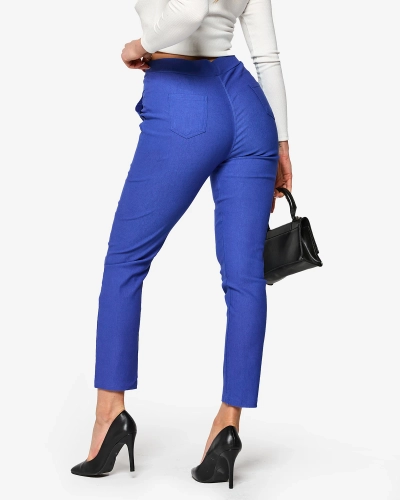 Modré dámské tegingové kalhoty PLUS SIZE- Oblečení