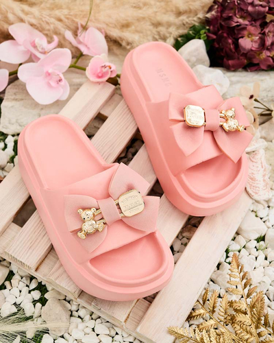 Royalfashion Dámské gumové žabky s ozdobnou mašlí Apis